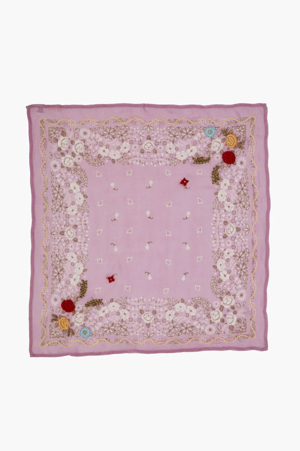Embroidered Floral Bandana Pastel Lavender