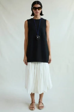 Exaggerated Knit Tank Black