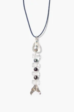 Fishbone Paracord Necklace Clear Quartz