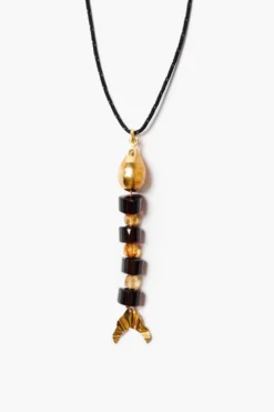 Fishbone Paracord Necklace Smoky Quartz