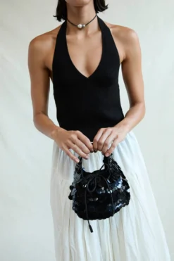 Fishscale Sequin Bag Black
