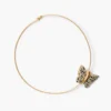 Floating Butterfly Collar Necklace Jasper