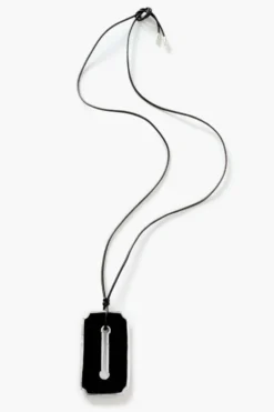 Hall Pass Padlock Necklace Black
