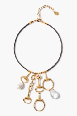 Horsebit Charm Necklace Gold