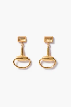 Horsebit Drop Earrings Citrine