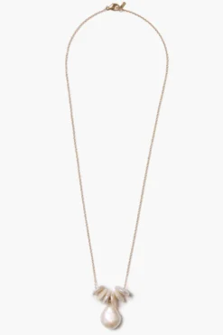 14k Abacus Necklace White Pearl
