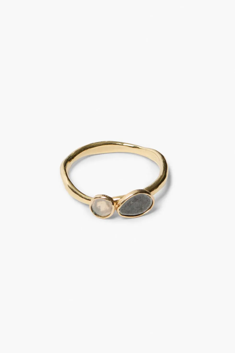 14k Duo Sliced Diamond Ring Gold