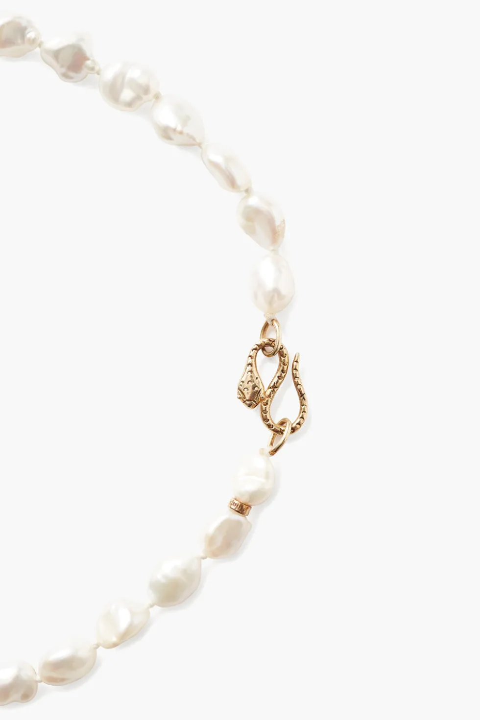 Keshi Pearl Cobra Necklace White