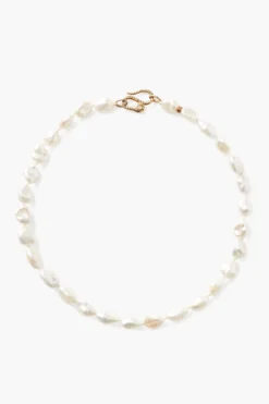 Keshi Pearl Cobra Necklace White
