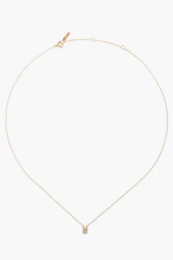 14k Gold and White Diamond Initial Necklace