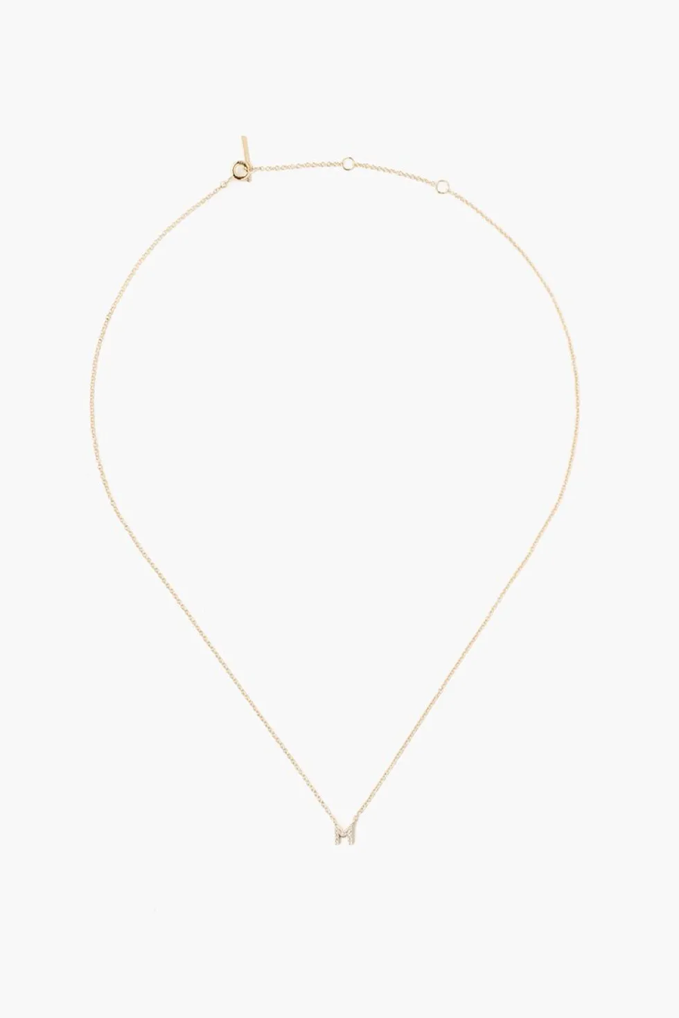 14k Gold and White Diamond Initial Necklace