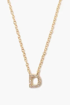 14k Gold and White Diamond Initial Necklace