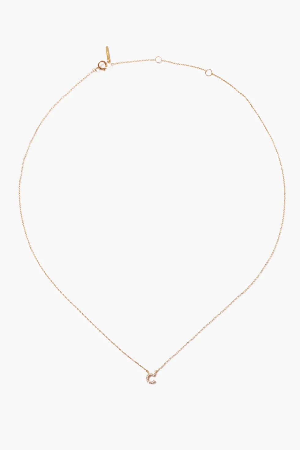 14k Gold and White Diamond Initial Necklace