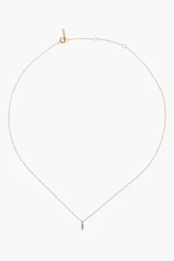 14k Gold and White Diamond Initial Necklace