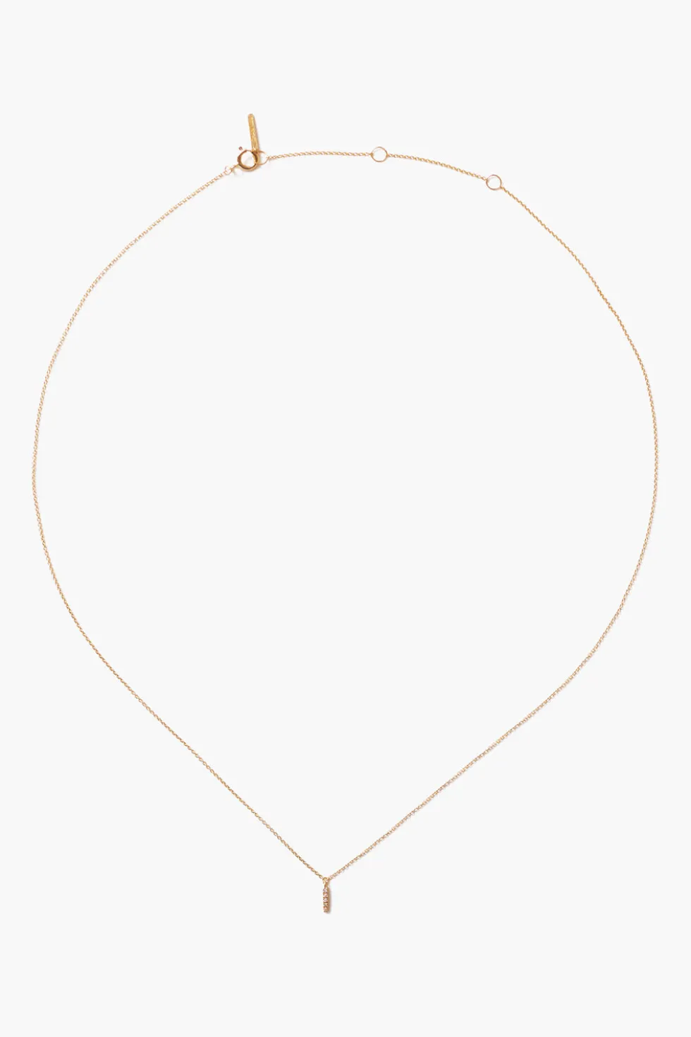 14k Gold and White Diamond Initial Necklace