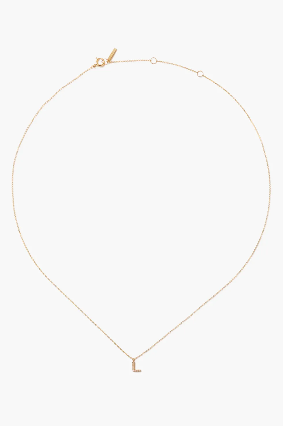 14k Gold and White Diamond Initial Necklace