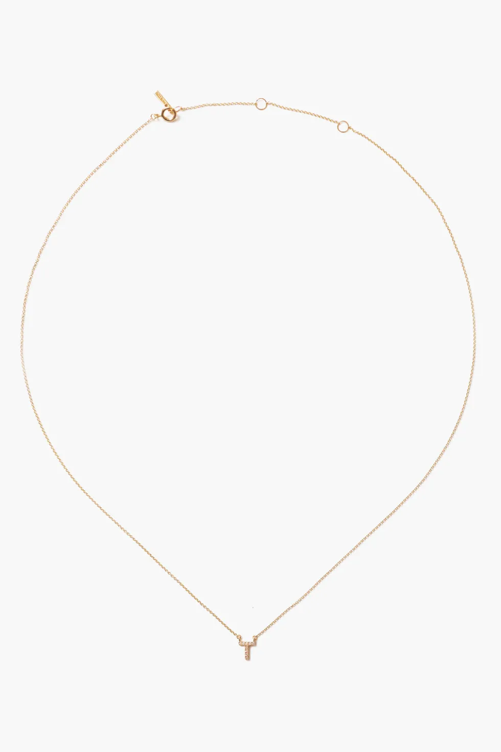 14k Gold and White Diamond Initial Necklace