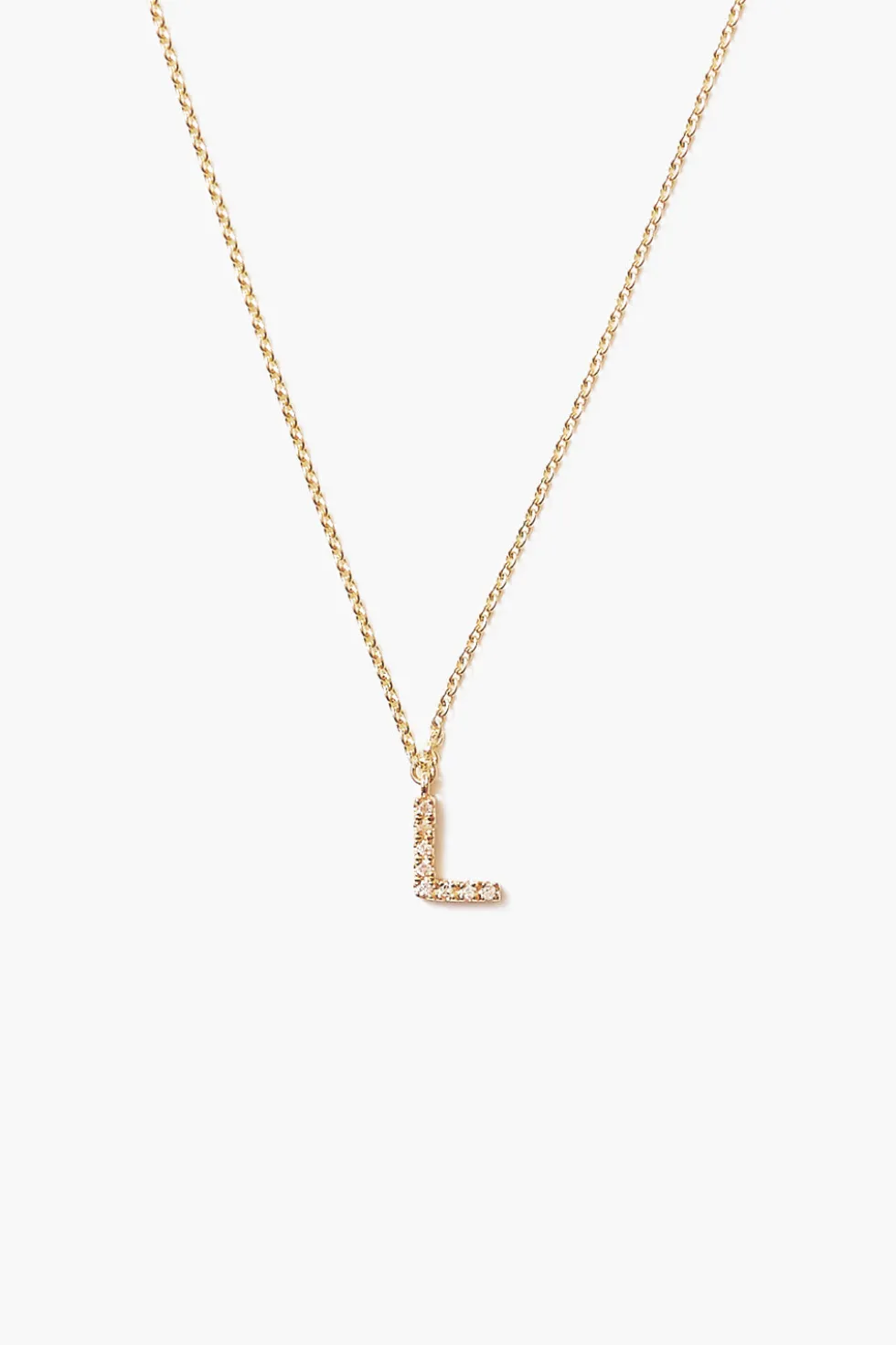 14k Gold and White Diamond Initial Necklace