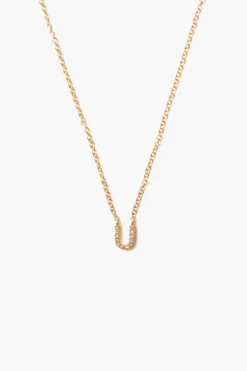14k Gold and White Diamond Initial Necklace