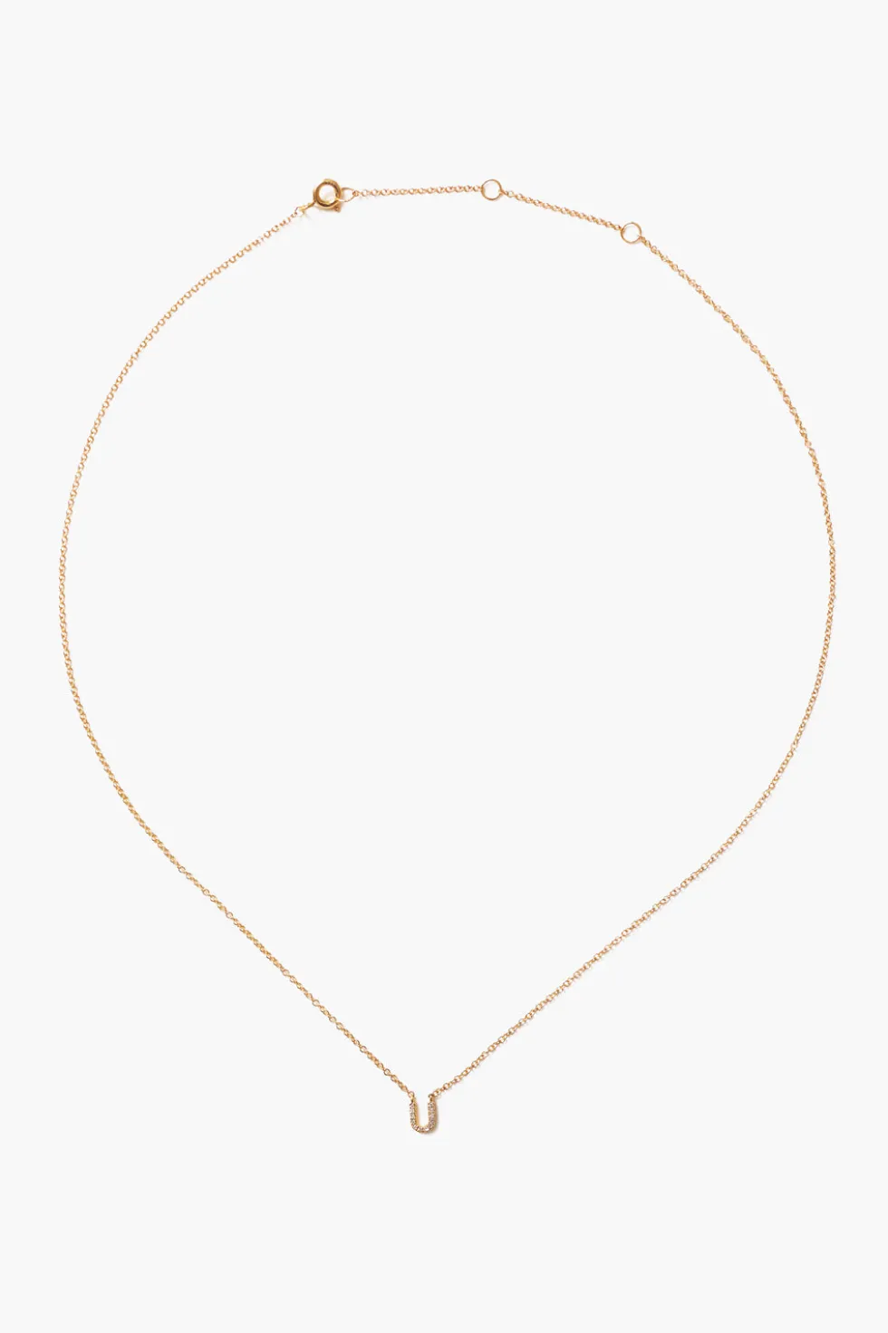 14k Gold and White Diamond Initial Necklace