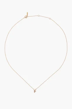 14k Gold and White Diamond Initial Necklace