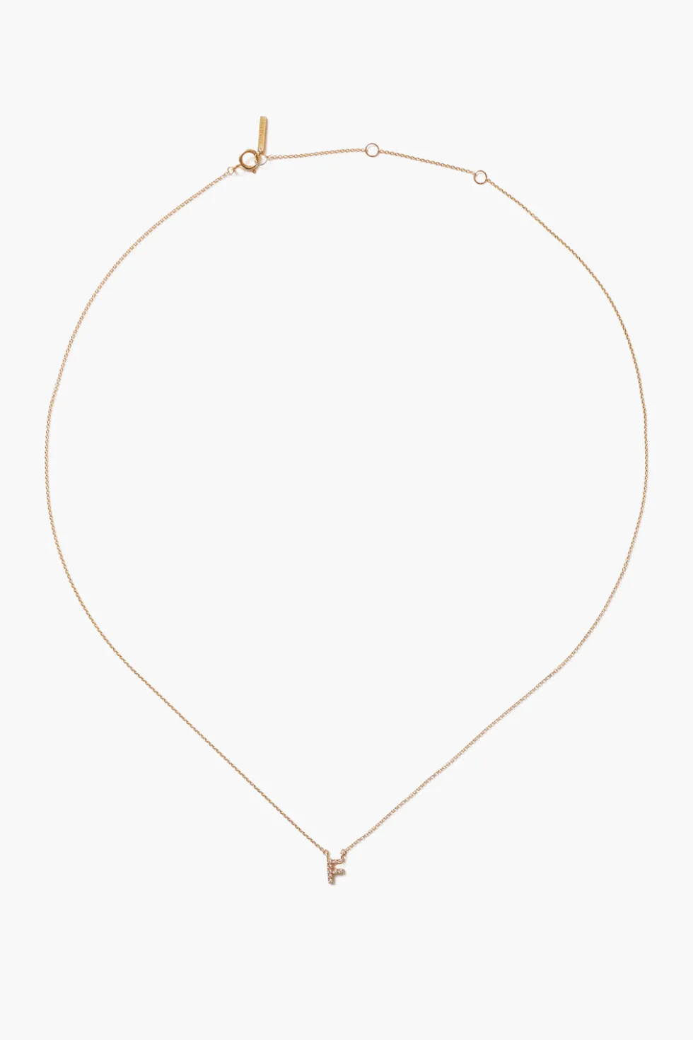 14k Gold and White Diamond Initial Necklace