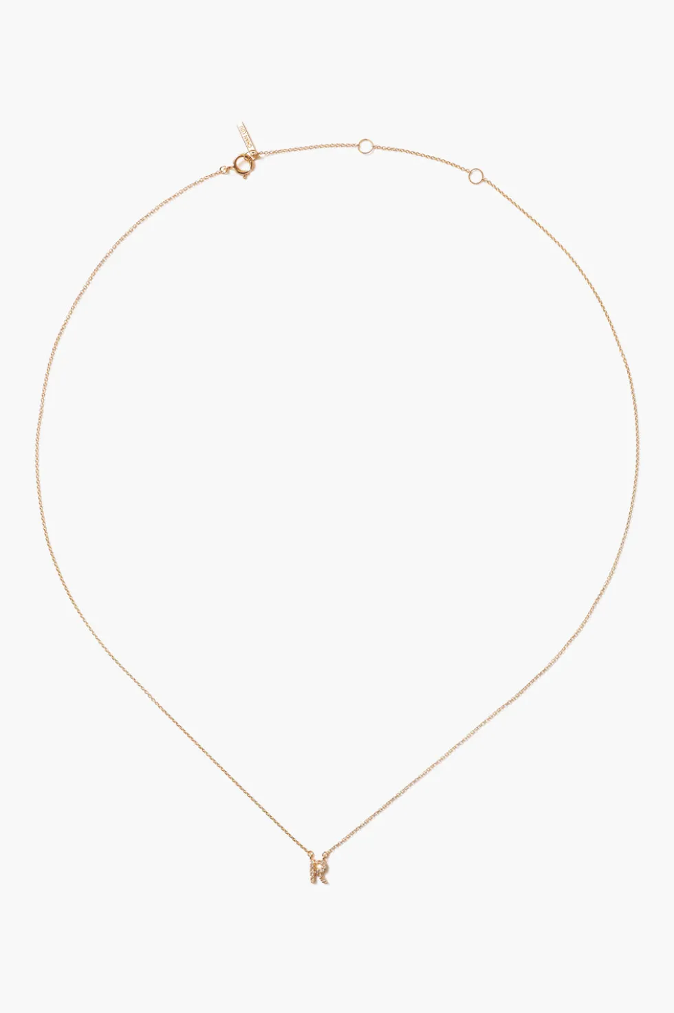 14k Gold and White Diamond Initial Necklace