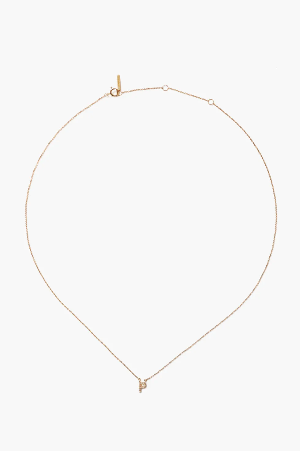 14k Gold and White Diamond Initial Necklace