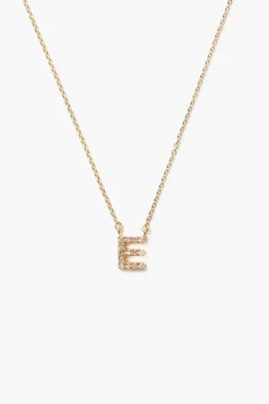 14k Gold and White Diamond Initial Necklace