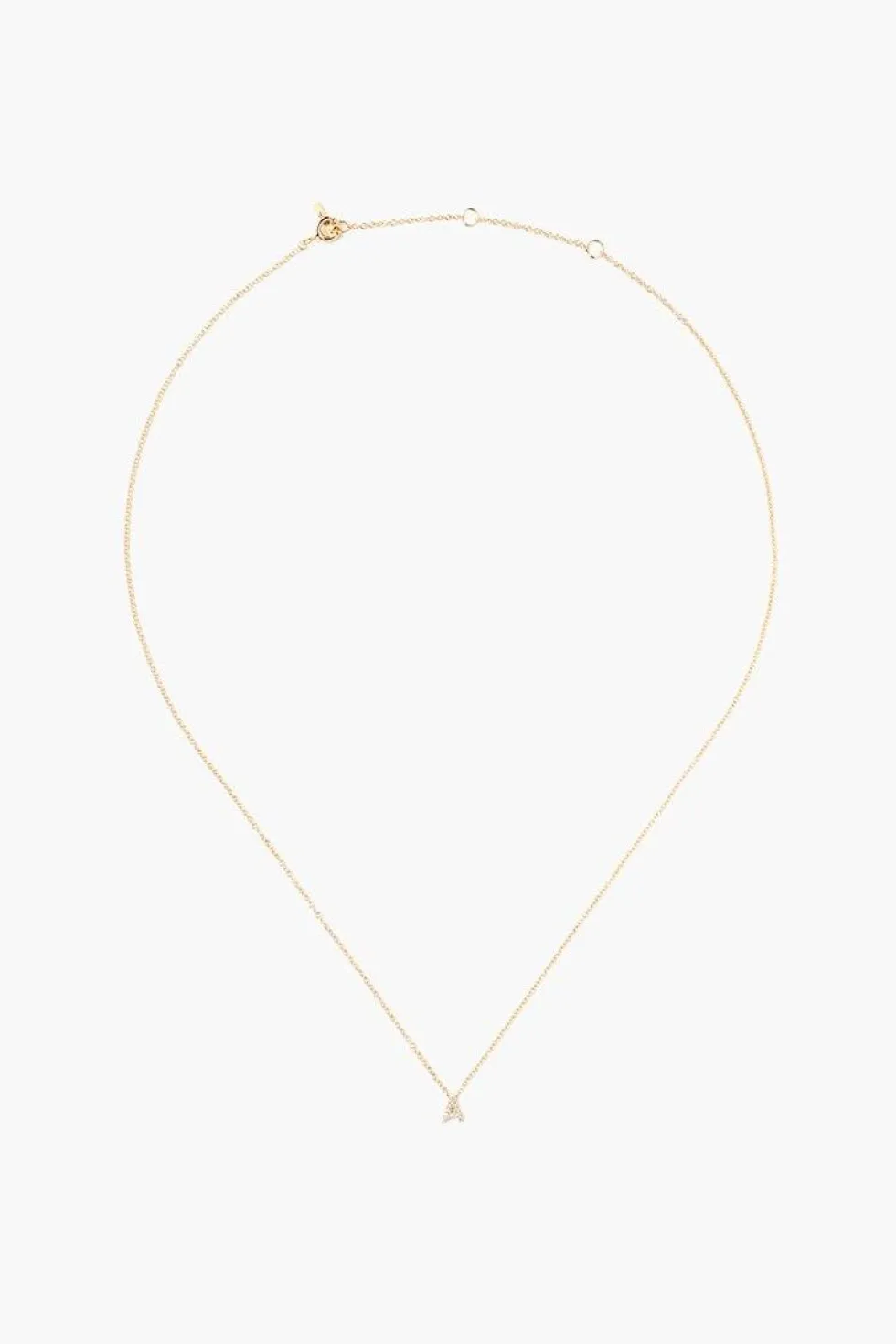 14k Gold and White Diamond Initial Necklace