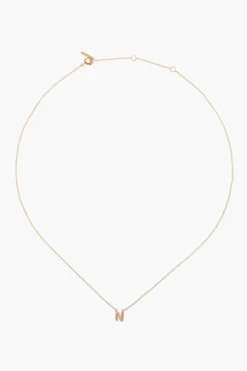14k Gold and White Diamond Initial Necklace