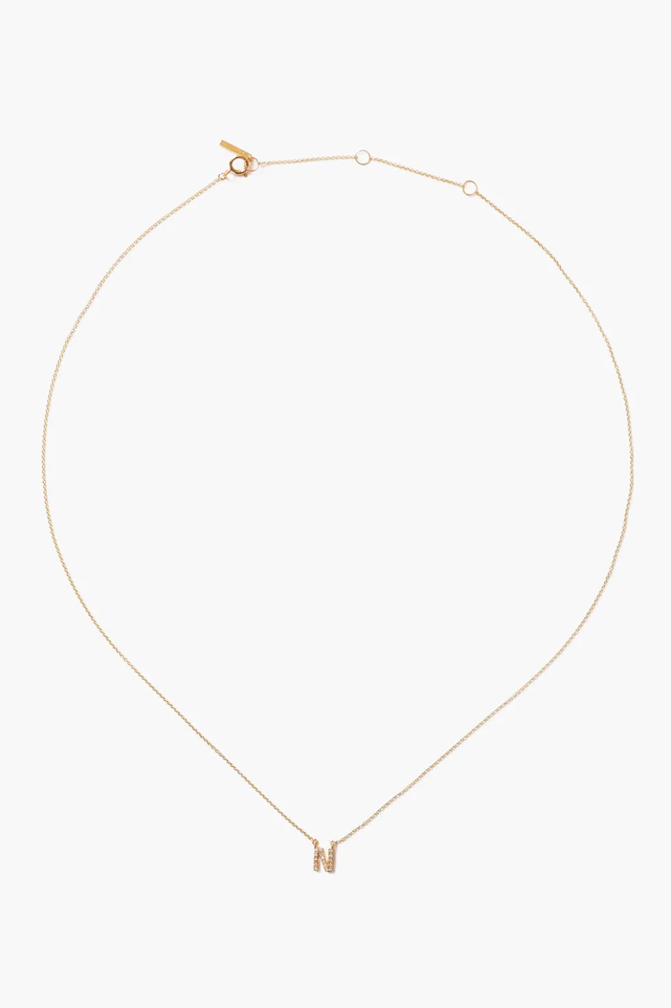 14k Gold and White Diamond Initial Necklace