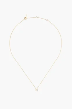 14k Gold and White Diamond Initial Necklace