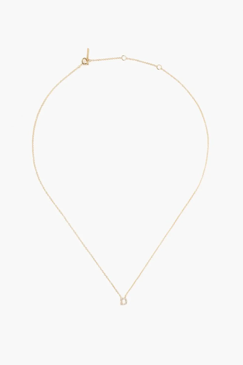 14k Gold and White Diamond Initial Necklace