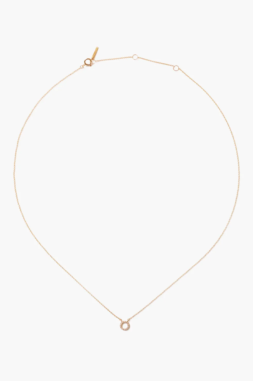 14k Gold and White Diamond Initial Necklace