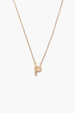 14k Gold and White Diamond Initial Necklace