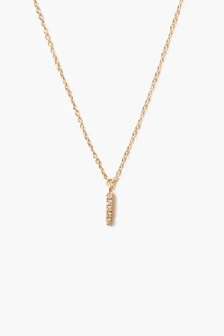 14k Gold and White Diamond Initial Necklace