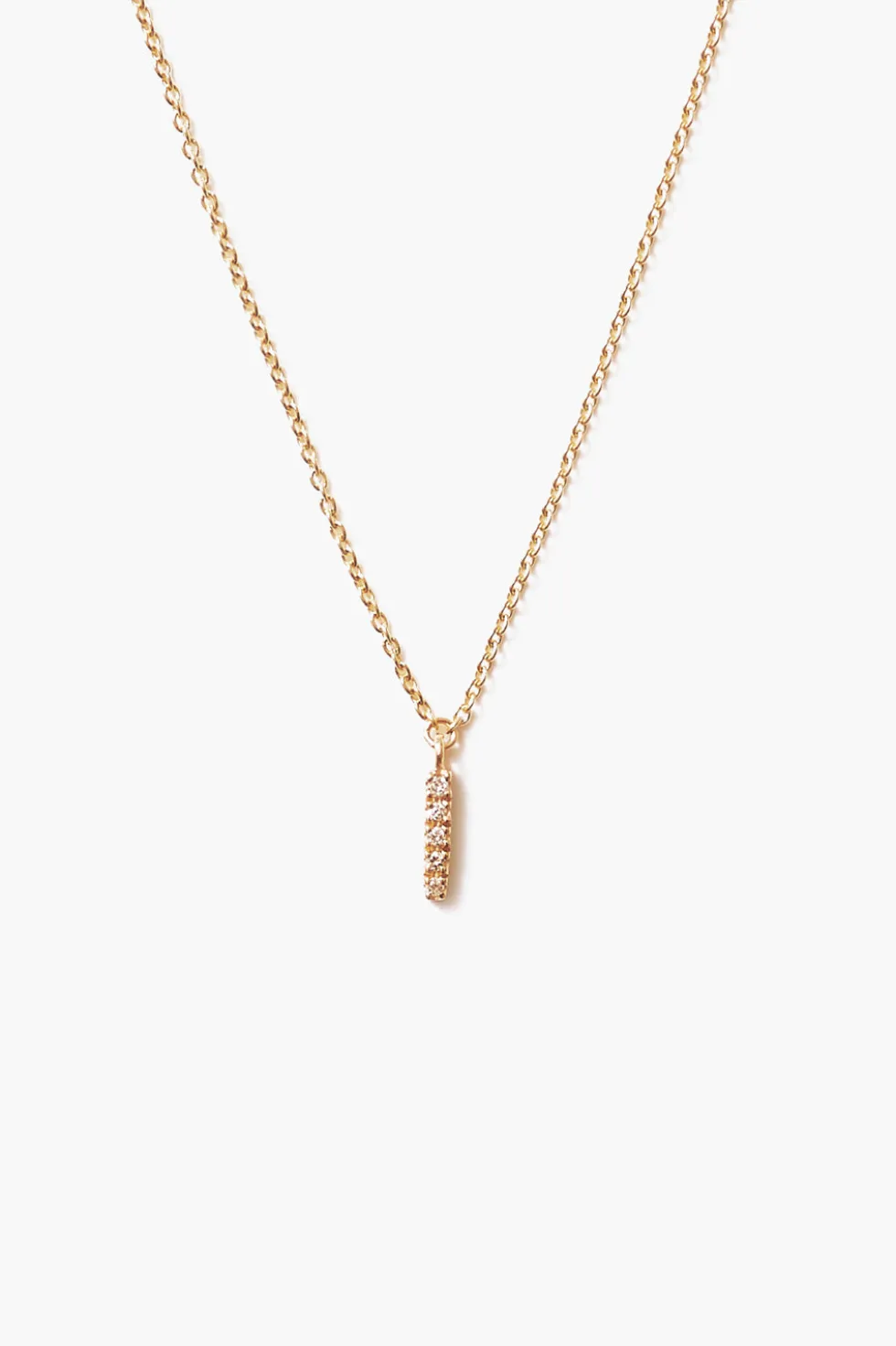 14k Gold and White Diamond Initial Necklace
