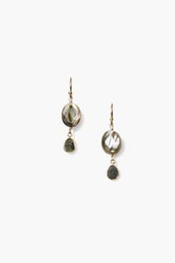 14k Rabat Drop Earrings Abalone Mix
