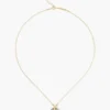Labradorite Evil Eye and Sliced Diamond Charm Necklace