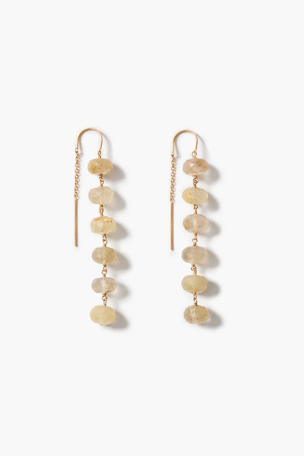 Ladder Earrings Rutilated Quartz