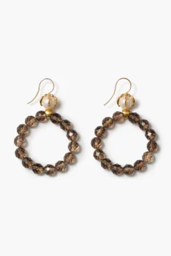 Lark Hoop Earrings Smoky Quartz
