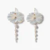 Magnolia Drop Earrings White