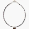 Marfa Braided Leather Necklace Smoky Quartz