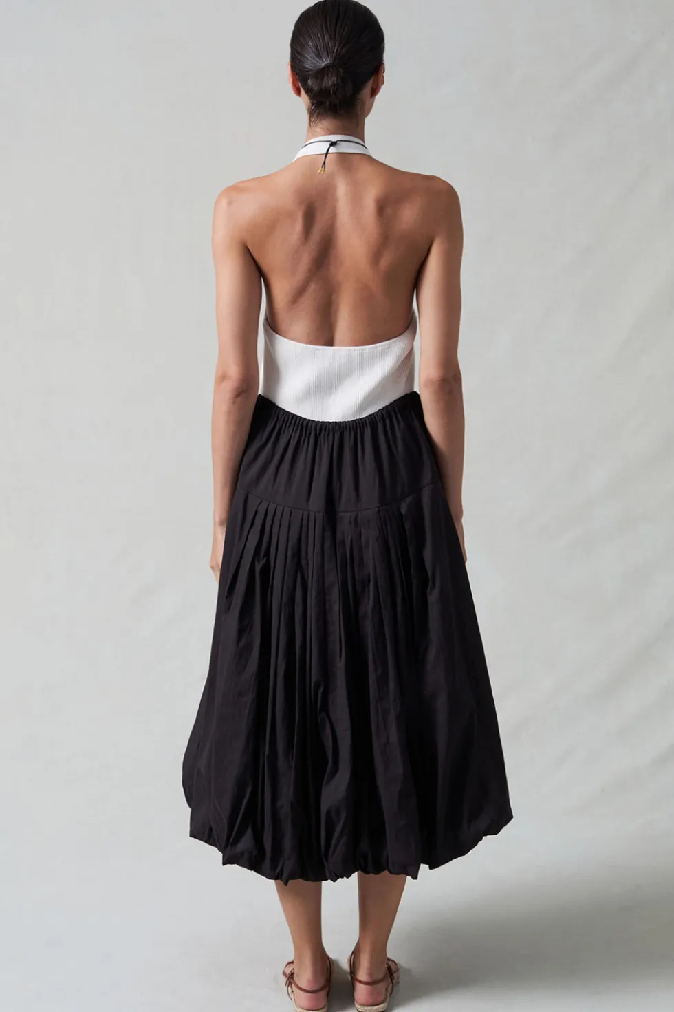 Million Pleats Bubble Skirt Black