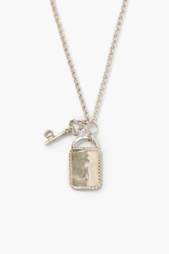 Mini Padlock Necklace Silver