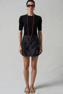Mirror Mini Skirt Black