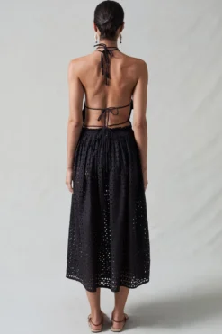 Napkin Dupioni Halter Top Black