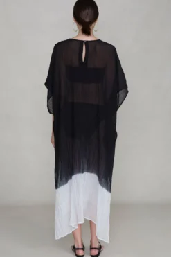 Ombre Crinkle Caftan Black