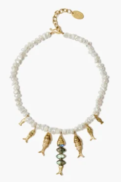 Orris Necklace White Pearl Mix